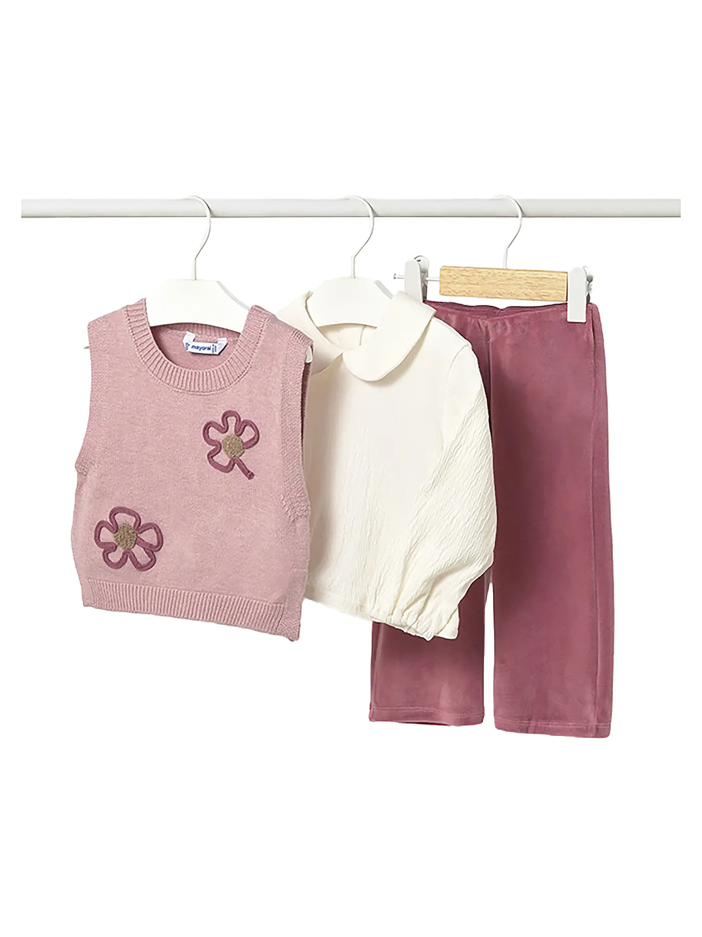 MAYORAL | Baby Mädchen Set 3-teillig Pullunder, Langarmshirt und Hose | 